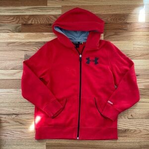 Under Armour red full zip up sweatshirt boys large